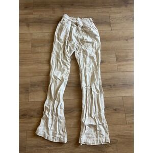 Boho So Women's High Rise Cream Soft Pants Size Medium